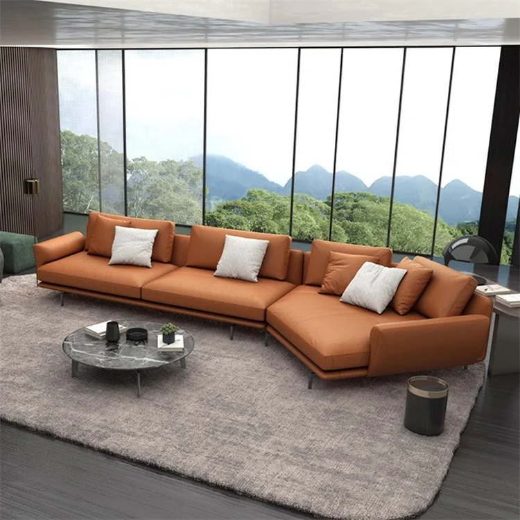 Cheap Factory Wholesale Price Customization Italian Design Living Room Sofa Luxury Sectional Modular Leather Sofa Furniture