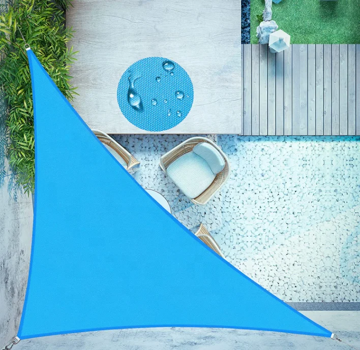 
12*12*12ft 95% Waterproof Triangle Canopy Awning Shelter Outdoor Swimming pool Garden Fabric Cloth Screen Sun Shade Sail 