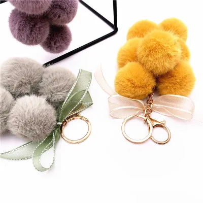 Wholesale Creative Grapes Plush Fashion Key Chains Pendant Promotional Gift