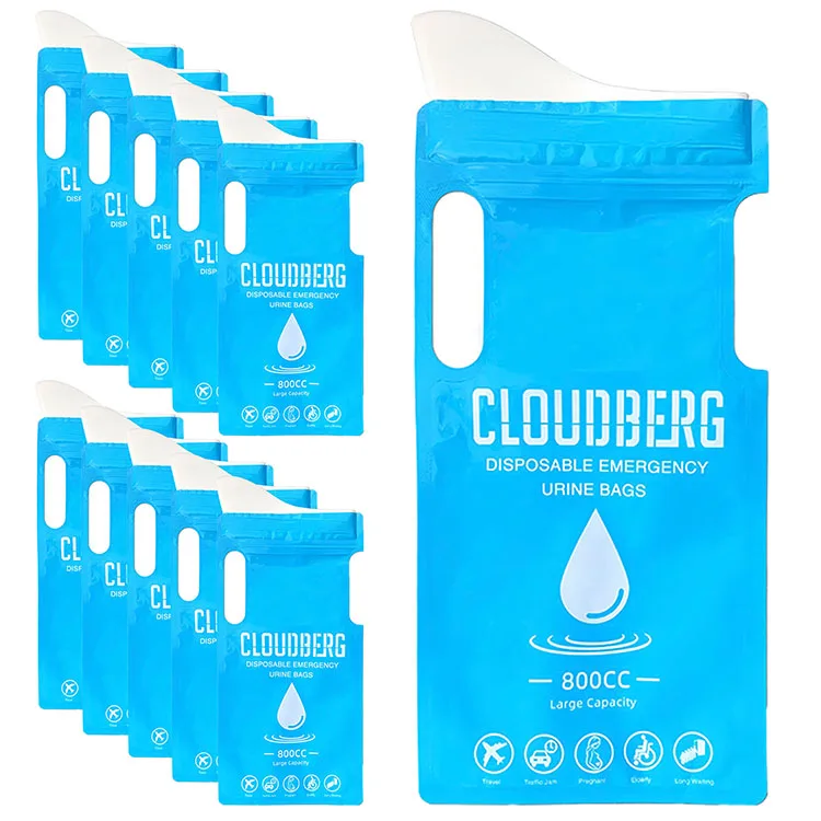 OEM Logo 800ml Emergency Portable Disposable Female / Male Urine PEE Bag For Outdoor Travel Car Camping