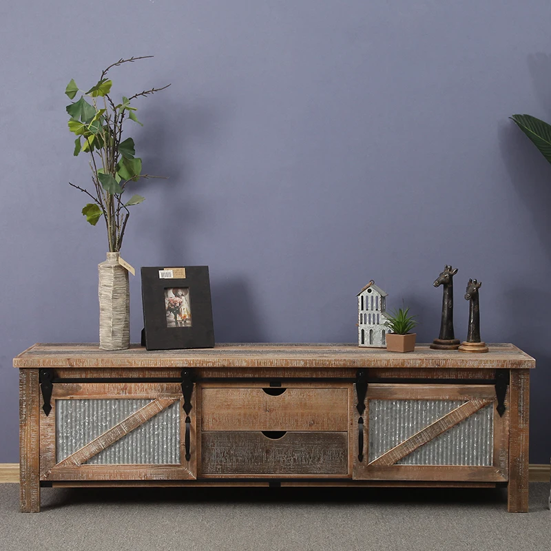 Новейший дизайн, Американский промышленный стиль, антикварный деревянный шкаф из ДВП для гостиной, хранения, ТВ-приставка, шкаф