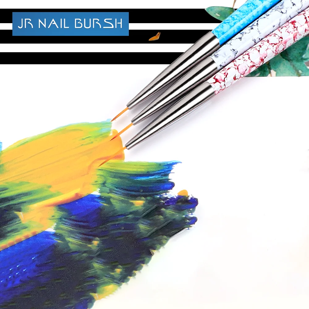 
Nail Menicure Tools Kolinsky Hair Glitter Brush Liners Private Label Acrylic Handle Pen DIY Nail Panting Brush 