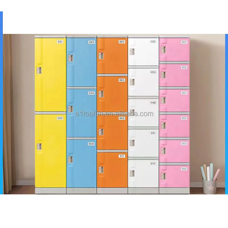Custom Design Plastic Line Furniture Locker Cabinet Many Doors For Gym Commercial Clothes Storage Locker
