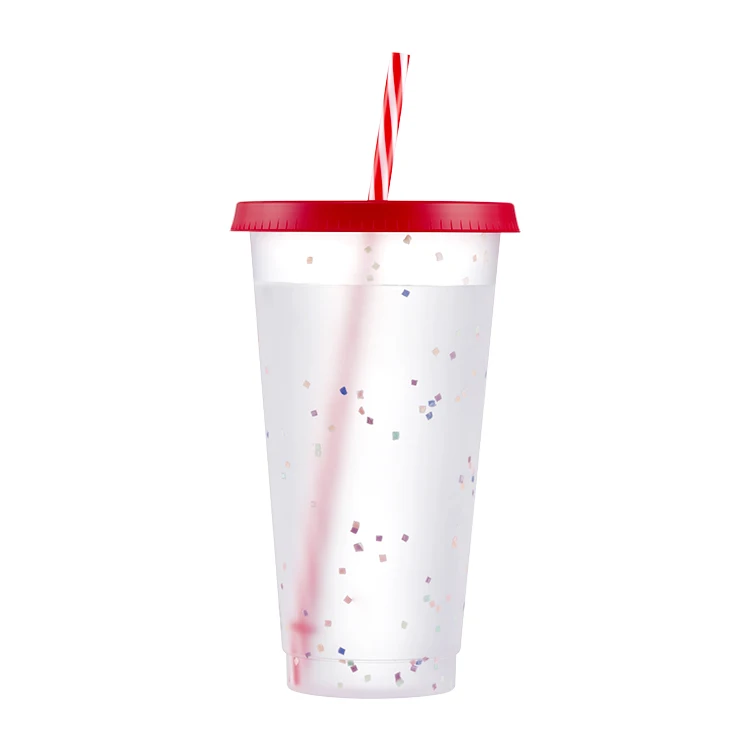 Customization Starry Sky Color Changing Reusable Cup Magic PP Plastic Cup That Changes Color