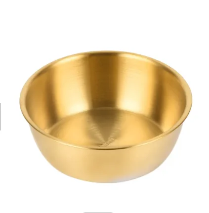 Korean golden rice wine bowl 304 stainless steel bowl with handle Korean food restaurant seasoning bowl