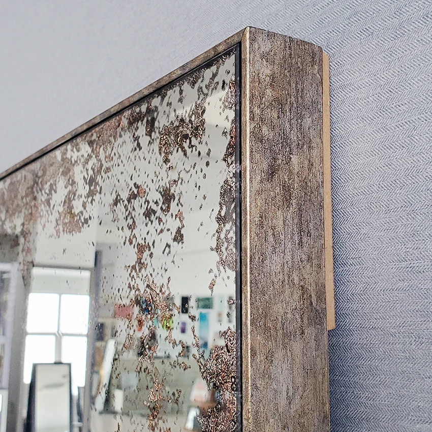 rusting antique art craft luxury decor rectangular full glass wall mirror for dressing room fitting room bedromm bathroom foyer