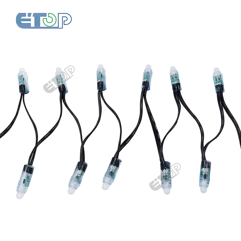 12 мм 18awg DC12V ws2811 черный провод ip68 цилиндрические светодиодные пиксельные