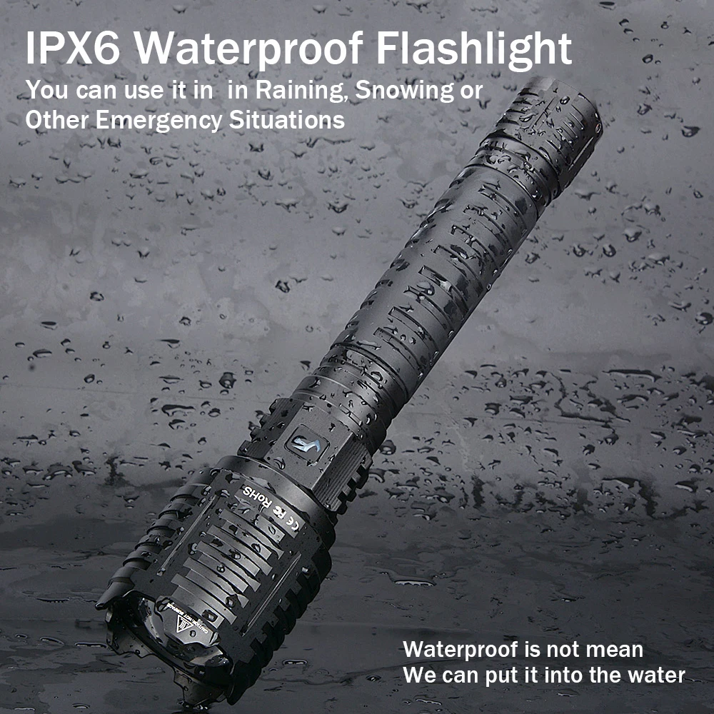 LED Ultra Long Range Flash Light 6800 Lumens Flashlight Most Powerful Flashlight