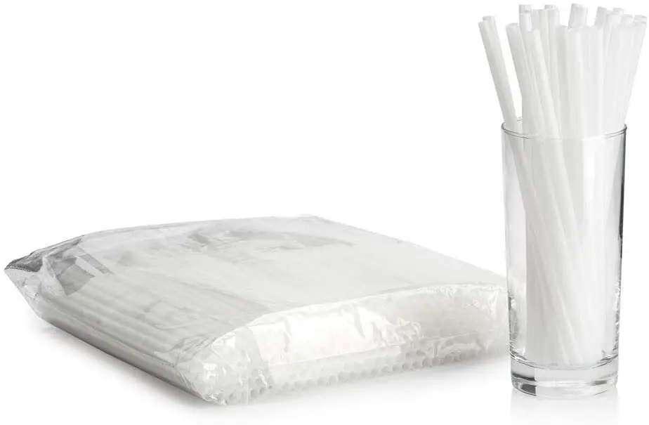 Biodegradable Boba Straws Individually Wrapped Non Plastic PLA Drinking Straws