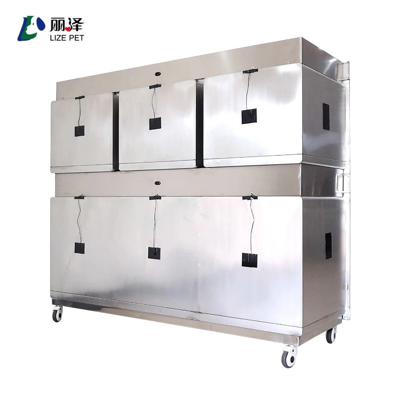 LIZEPET 304 stainless steel heat lamp veterinary oxygen chamber cat dog cage pet inpatient injection recuperation station