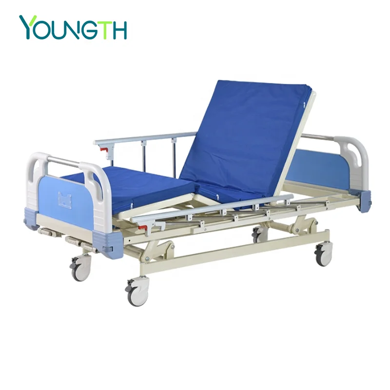 Factory Supply Cheap Manual Medical Bed Three Function Hospital Patient Nursing Bed 3 Crank Home Care Bed For Elderly