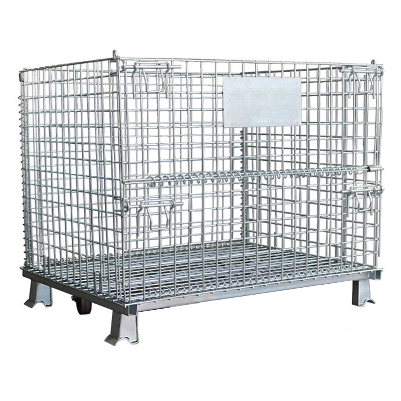 Warehouse wholesale folding galvanized iron welded pet preform panels metal wire mesh metal cages bin