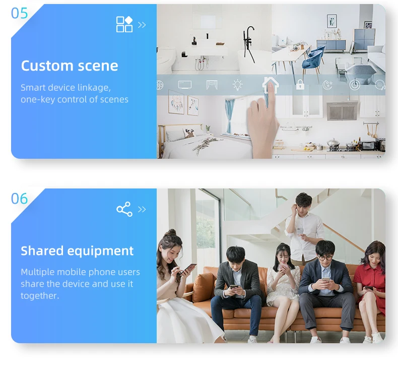 Shenzhen Smart Home Tuya App Remote Control Touch Panel US Standard Zigbee Smart Switches