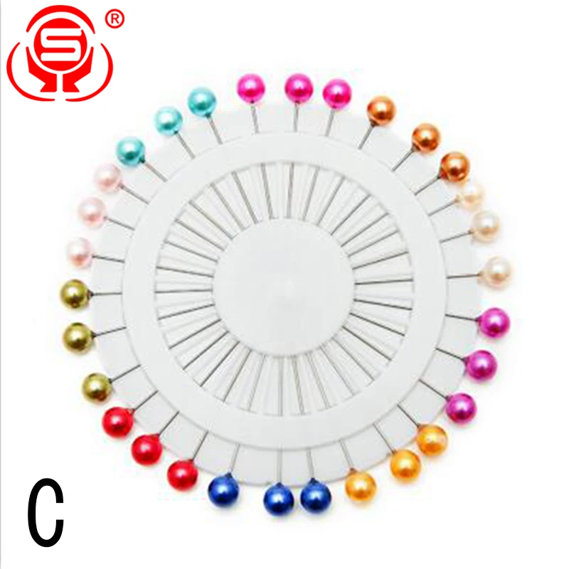 
Decorative Pearl Ball Head Hijab Pins Colorful Shiny Ball Head Pearl Push Pins for Hijab Garment decorations 