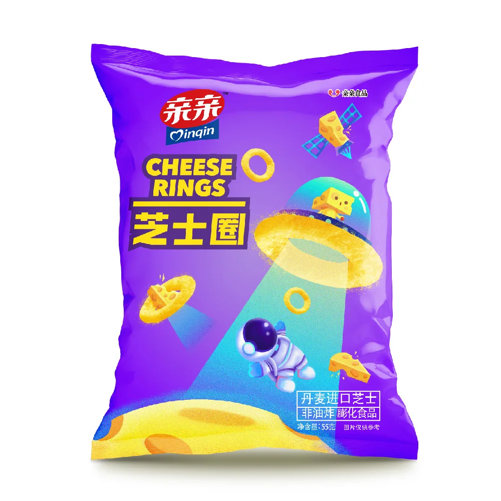 Оптовая продажа закусок QINQIN OEM сырный кукурузный шарик любимые закуски для детей 55 г
