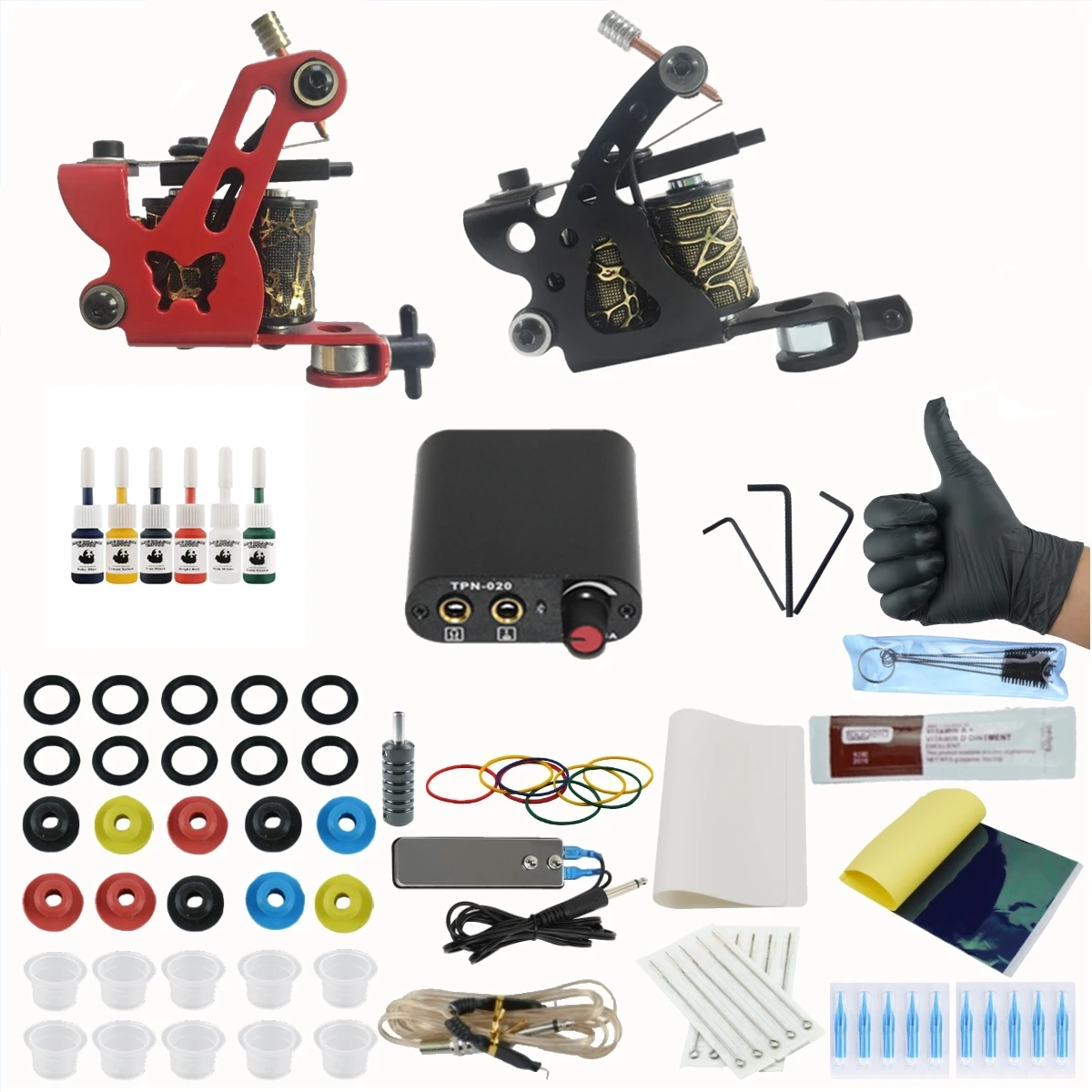 
Wholesale Tattoo Supplies Professional Tattoo Kits Two Tattoo pens machine gun 