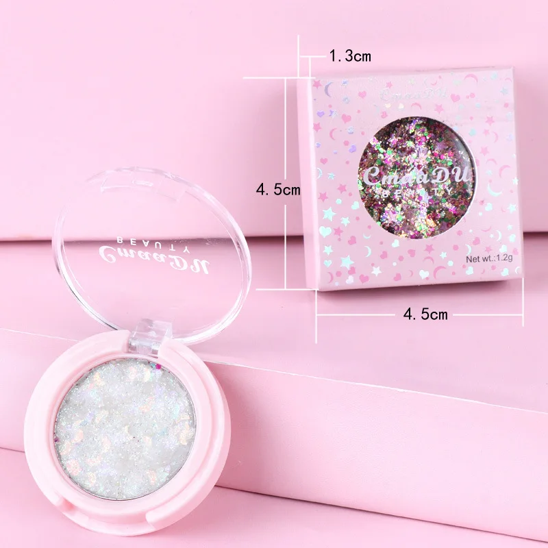 
Custom Logo Eye Shadow Monochrome Glitter Powder Sequins Eyeshadow Star Moon Diamond Eye Shadow 