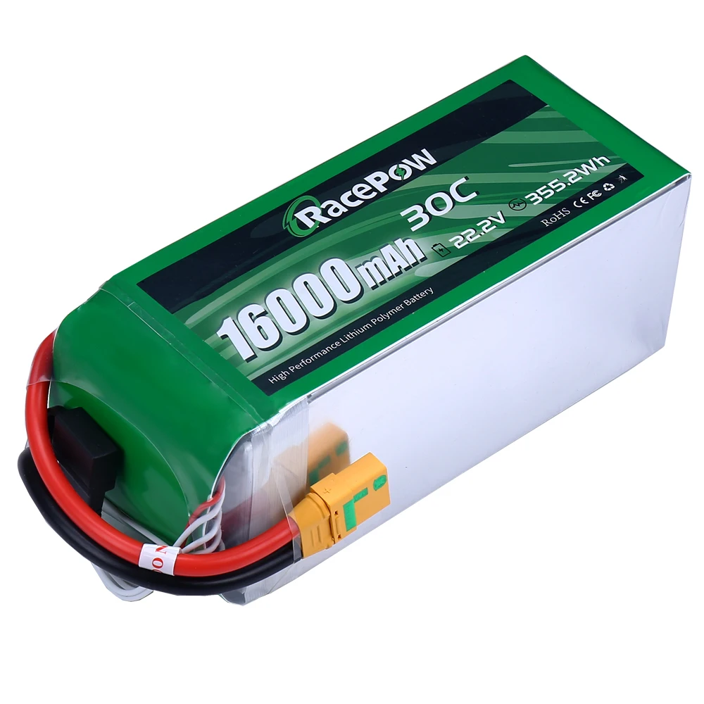 RacePow 6S 12S 12000mAh 16000mAh 22000mAh 30000mAh Lithium Ion Battery Lipo Agriculture Spray  Drone Battery for Aircraft