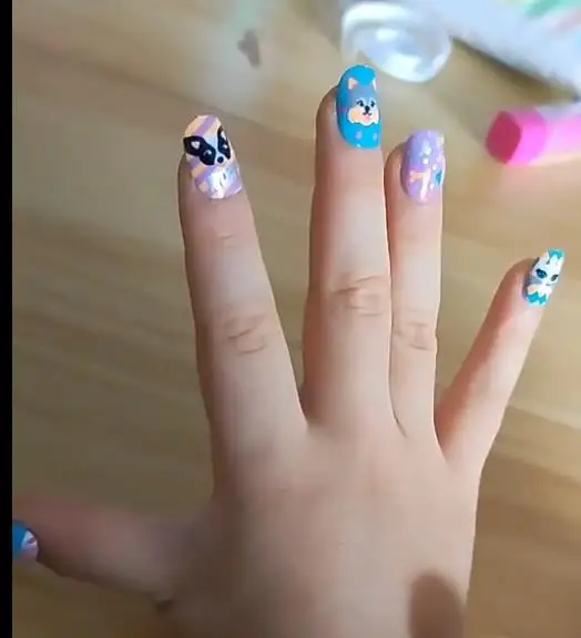 2023 Children makeup fashion Set-Best Scented Kids  Nail polish Art Kit  art play set press on nail peel off nail