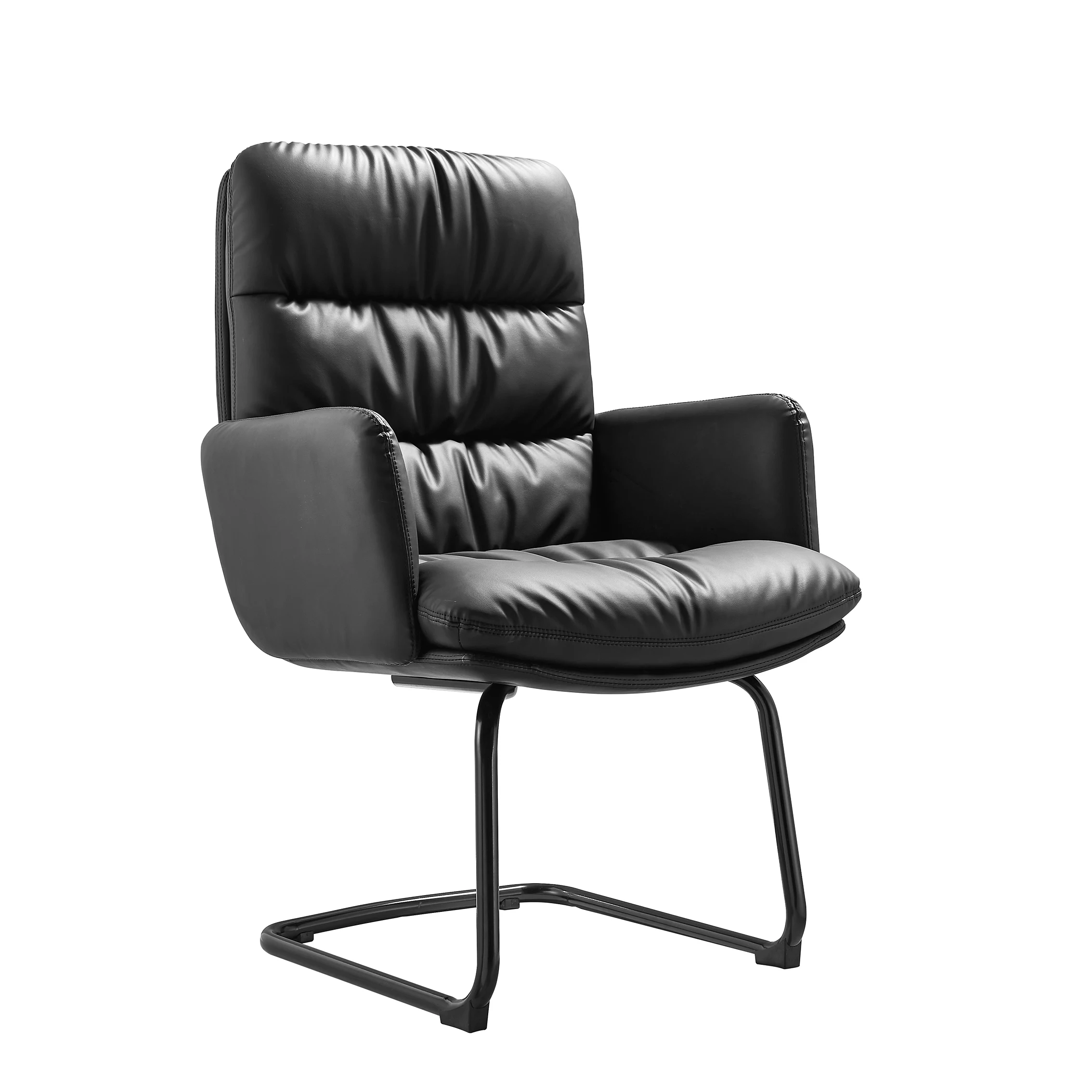 Modern simple comfortable sitting boss chair black leather office chair