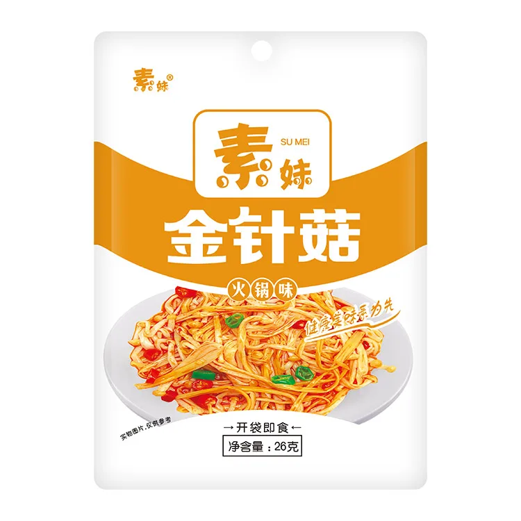 Китайские особенности, вкусные острые закуски для фаст-фуда Flammulina, 26 г