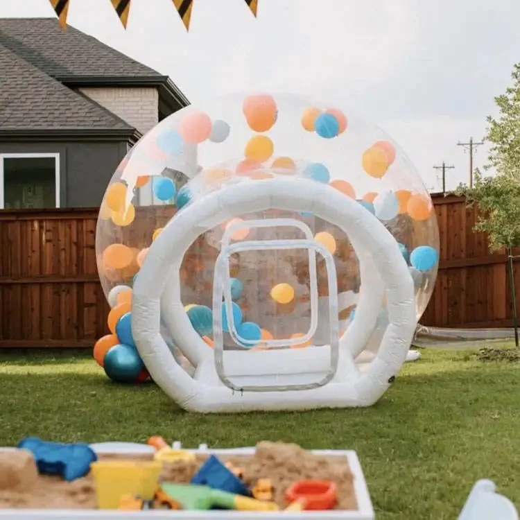 Outdoor jump balloon pvc clear bubble balloon house with tunnel inflatable bubble balloons bounce house