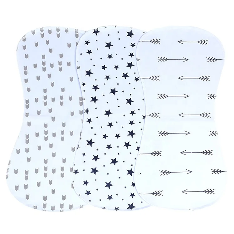 
Amazon hot selling 4 pack of baby burp cloths 3 layers extra soft waterproof absorbent burp cloths 