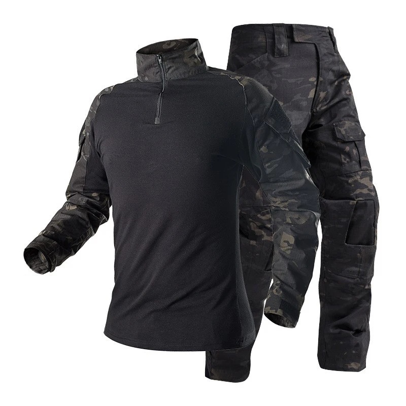 Outdoor tactical long sleeve suit set hunting mountaineering camping camouflage CS training clothing Suit