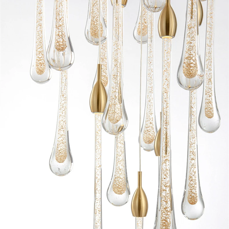 Multi Heads Gold Metal Modern LED Lighting Bubble Glass Pendant Lamp