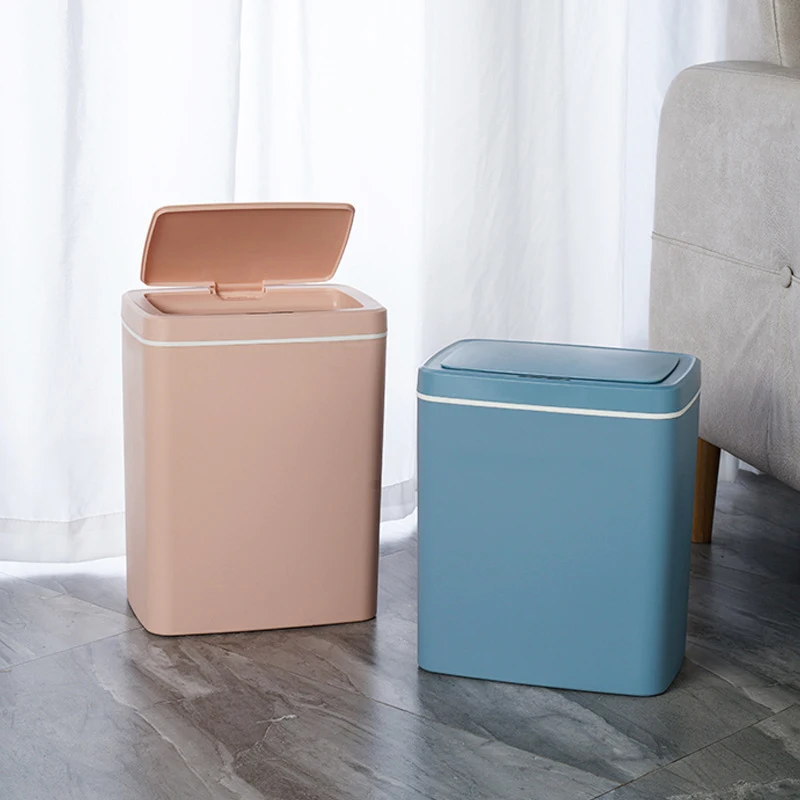 Custom Logo Indoor 12L Standing Sensor Open Waste Bins Popular Smart Trash Can