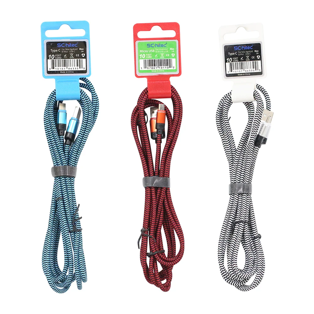 Wholesales usb charging cable with hook Heat-resistant alloy fast charging USB A Male to type C cable