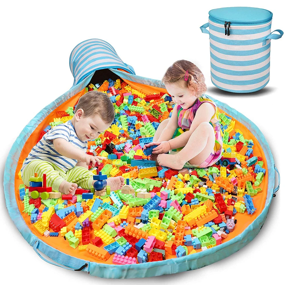 portable foldable kids play mat toy storage organizer bag