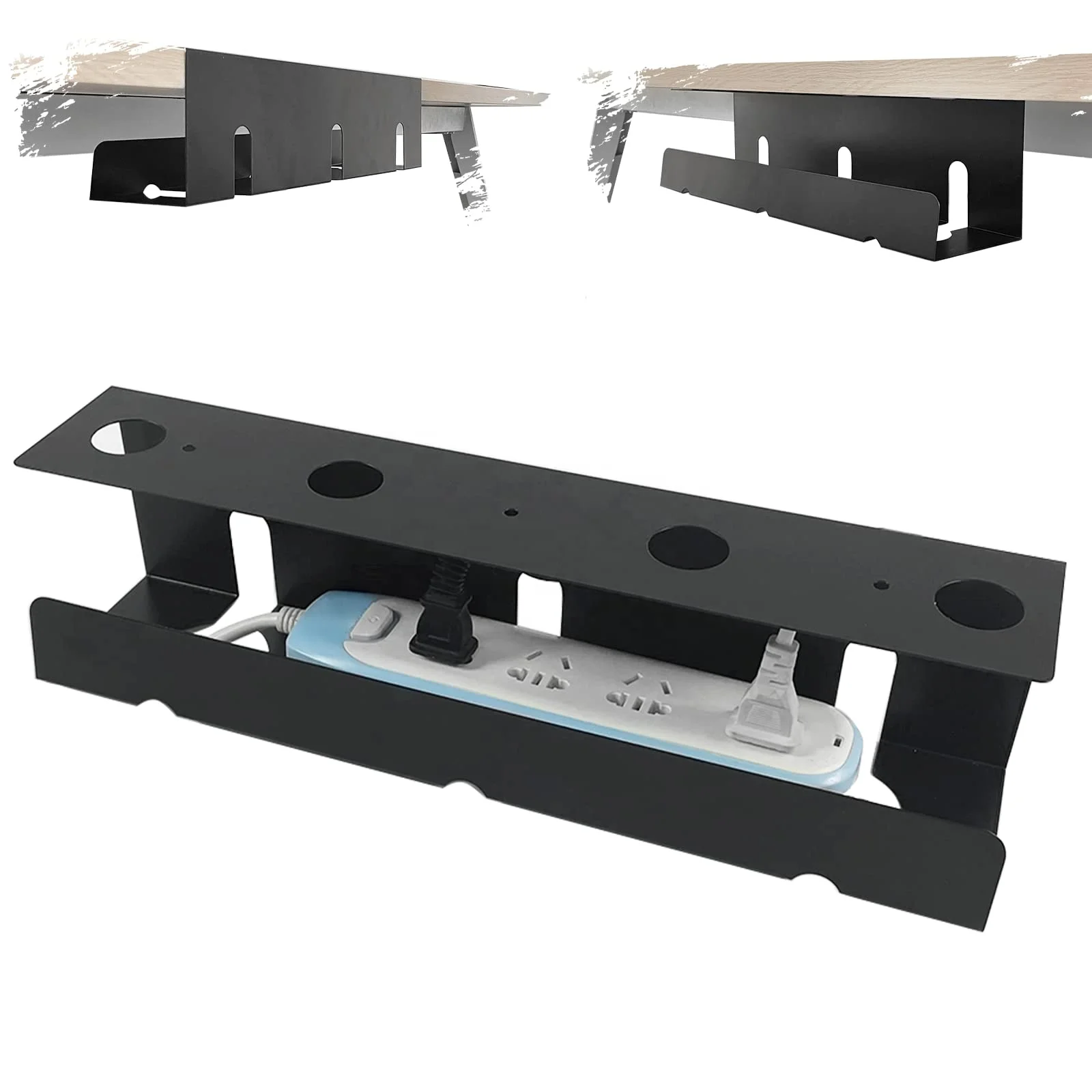 OEM ODM Tray Cords Baskets Cord Holders Cable Ties Metal Cable Organizer Under Desk Cable Management Tray