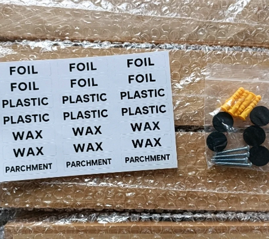 3 in 1 Bamboo Plastic Wrap Dispenser with Slide Cutter for Aluminum Foil, Cling Film, Parchment Paper