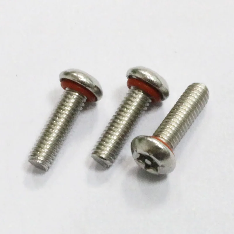 Waterproof Stainless Steel Metal Screw Fastener Machine Thread #8-32 Torx Safety Screw with O Ring Self Sealing Screw