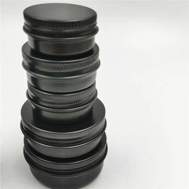 Empty Cosmetic Containers 5g 10g 15g 20g 30g 60g 100ml 200ml silver black gold metal aluminum candle jar tin can for cosmetics