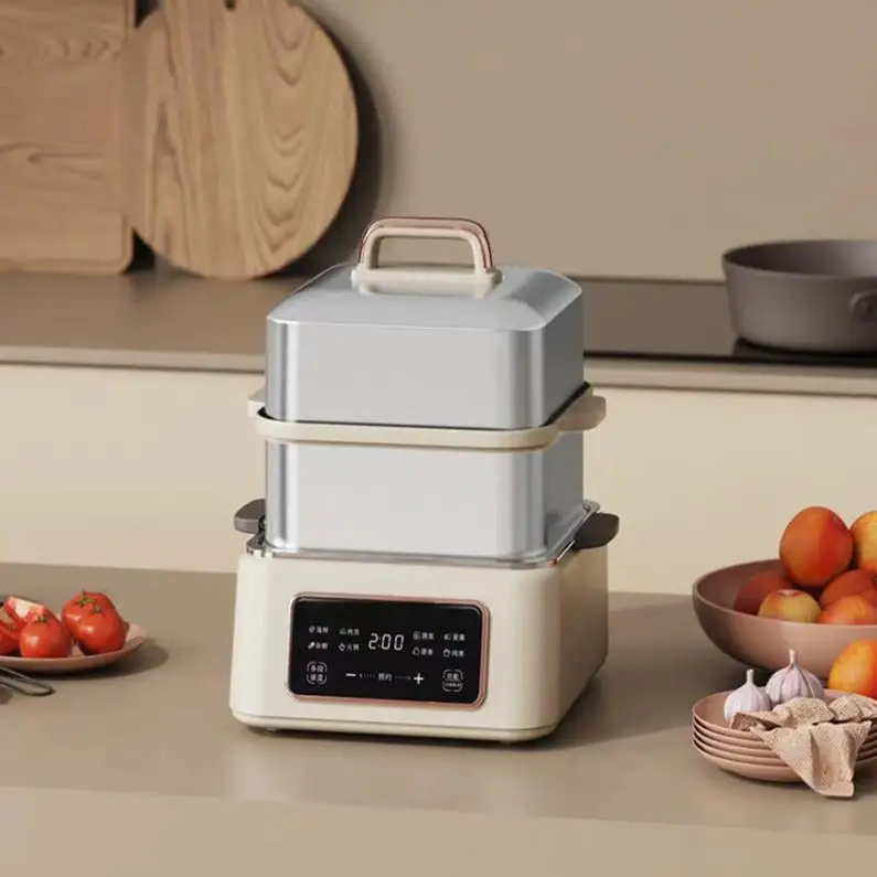 Manufacture Large Electric Food Cooker Steamer Hot Convenient Multifunction Kitchen Breakfast Food Steamer Electric Glass