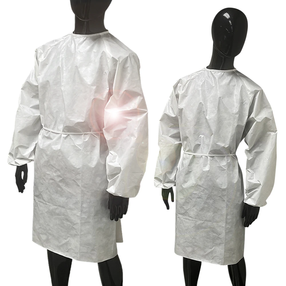 Modern Design Wholesale Long Sleeve Water Proof Disposable Sms Yellow Level 1 Aami Gown For Adult