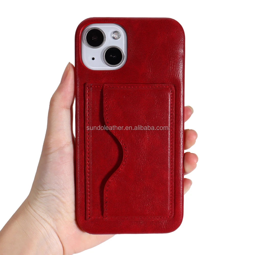 Factory Direct Sale Red New Design Pu Leather phone Case Custom Logo Designing Engrave for iPhone 13 14 Case Set