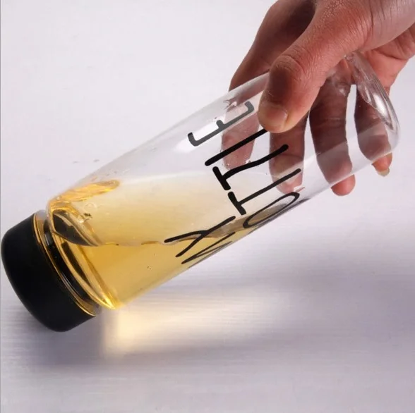 Bpa Free Creative Gift Simple Cute Outdoor Travel Student Sports Transparent Water Fruit Juice Portable Frosted Plastic Bottle