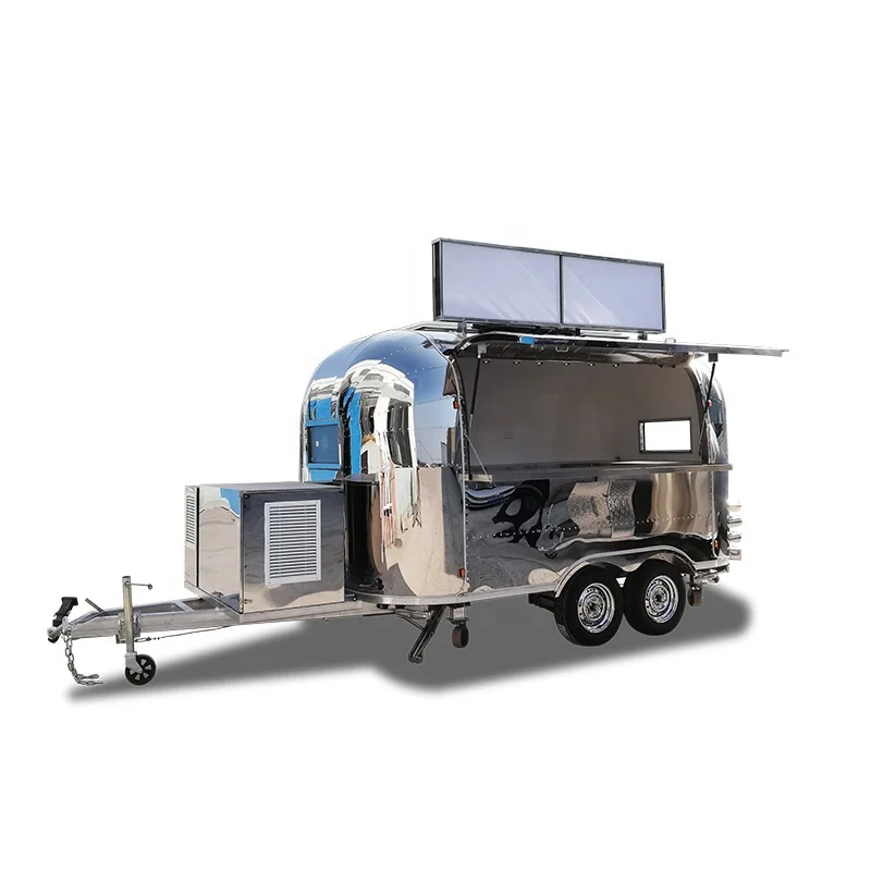 UKUNG personalized customization food trailer Charcoal barbecue trailer with smoke machine shawarma machine sugar cane juicer