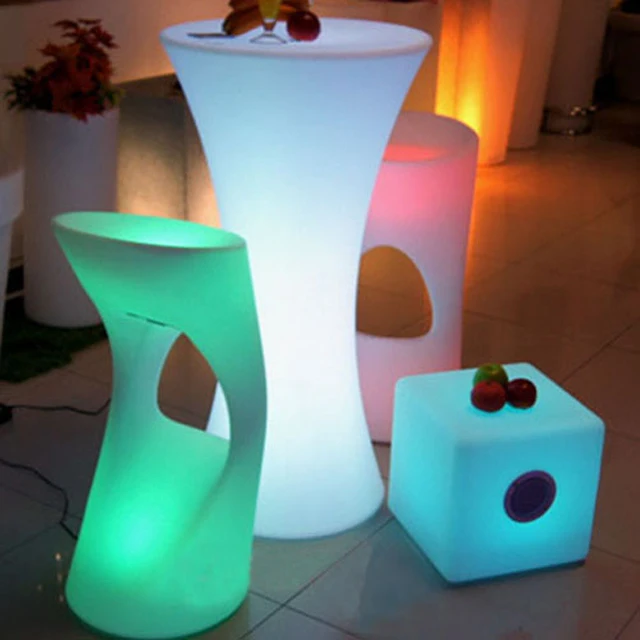 Wholesale outdoor led bar seat lighting changing plastic chair illuminated led lighting bar stool
