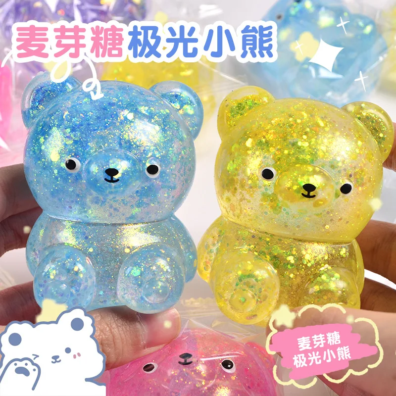 Оптовая продажа игрушки для игры в виде медведя прижимной сахар мальтоза антистресс-шарик с индивидуальным логотипом товары унисекс цвет 6 см