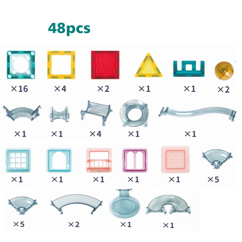 DIY Assemble Magnetic Marble Run Track Set Plastic Ball Runs Game Toy Magnetic Tile Blocks Magnetic Building Blocks Toy