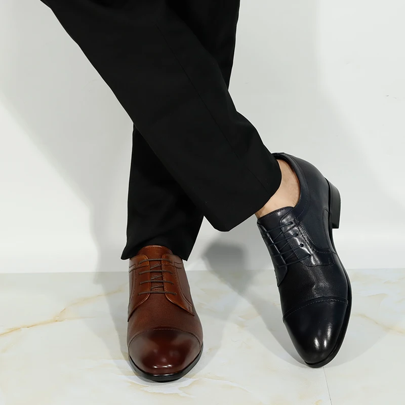 Wholesale Price Embossed Leather 7 cm elevator shoes Office men Height increasing shoes Business party Dress Shoes Men