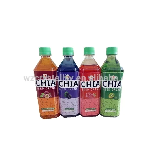 
500ml PET bottle chia seed drink BRC,HALAL certification chia seeds drink 