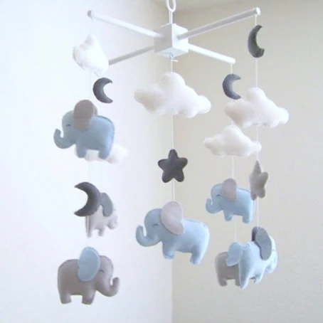 Мобиль для детской кроватки из войлочной шерсти в форме звезды луны облака деревянный мобильный Декор войлочный детский мобильный для кроватки подвесная сенсорная игрушка