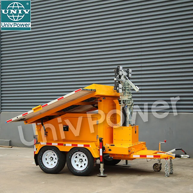 Solar Hydraulic Lifting Dual Axle Light Tower for Outdoor Lighting