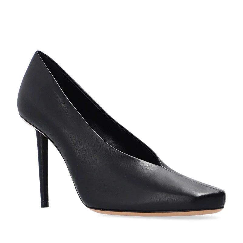 
Square Toe Heels High Heel Pumps Stilettos Genuine Leather Shoes For Women 