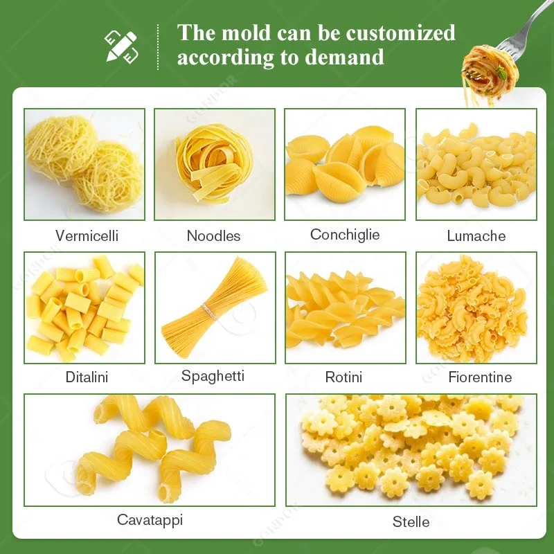 100 200 250kg Full Automatic Italy Noodle Spaghetti Pasta Macaroni Extruder Production Line Make Machine